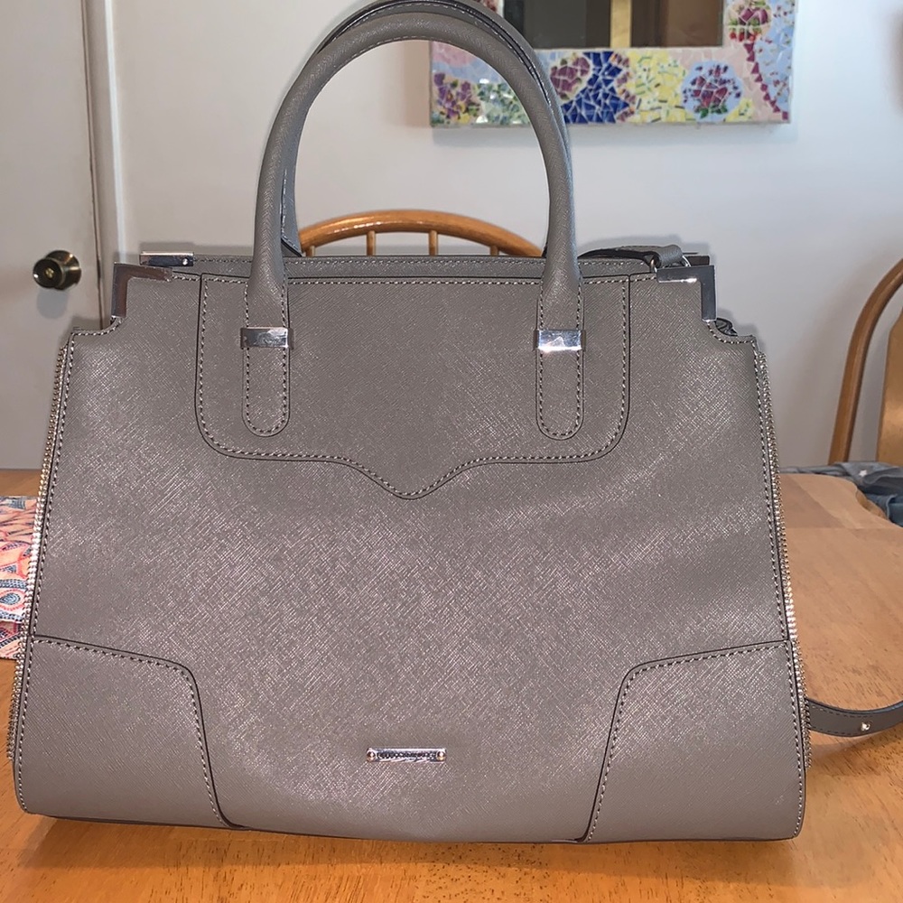 Rebecca Minkoff Grey Saffiano Amorous Satchel